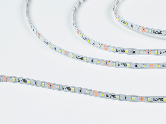 Светодиодная лента 2835, 60 LED/м, 4,8 Вт/м, 12В , IP20, 3M, Цвет: Холодный белый, SWG260-12-4.8-W-M. Фото 2