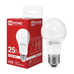 Лампа светодиодная LED-A60-VC 25Вт 230В Е27 4000К 2380Лм IN HOME
