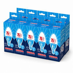 LED-C37-9W-NW-E27-FR-NR SET10 Лампа светодиодная, Форма свеча, матовая, Серия Norma, Белый свет 4000K, Упаковка 10 штук