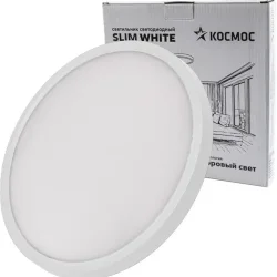 Светильник светодиодный SLIM WHITE 38Вт 4500К IP40 2650лм 230В 400х25мм КОСМОС KSlim38w_W4500K