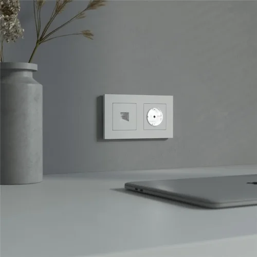 Розетка с подсветкой W (белый матовый) W1171461 - фото 5