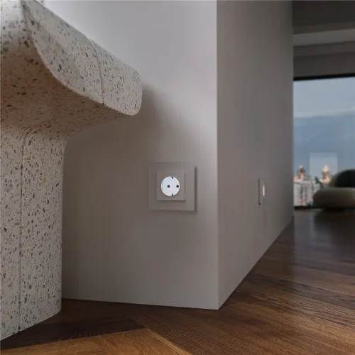 Розетка с подсветкой W (белый матовый) W1171461 - фото 9