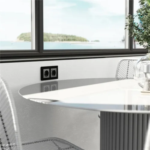 Рамка из стекла на 2 поста Senso черный soft-touch W0023108 - фото 3