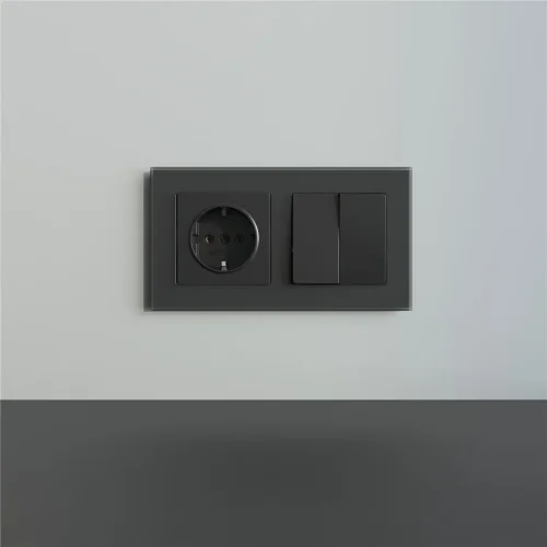 Рамка из стекла на 2 поста Senso черный soft-touch W0023108 - фото 4