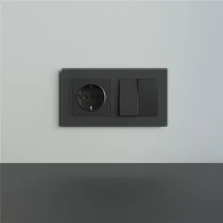 Рамка из стекла на 2 поста Senso черный soft-touch W0023108