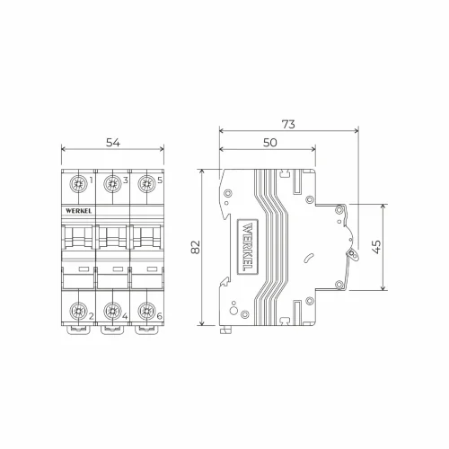 Автоматический выключатель 3P 10 A C 6 kА W903P106 - фото 3