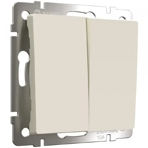 Выключатель двухклавишный (айвори матовый) W1120062 - фото