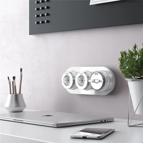 Переключатель/выключатель одноклавишный Vintage белый матовый/хром W5812050 - фото 5