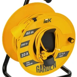 Удлинитель на катушке 1х40м Garden УК40 2P 2х1.0кв.мм IEK GD-KP50-10-01-40