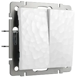 Выключатель двухклавишный (Hammer белый) W1220001