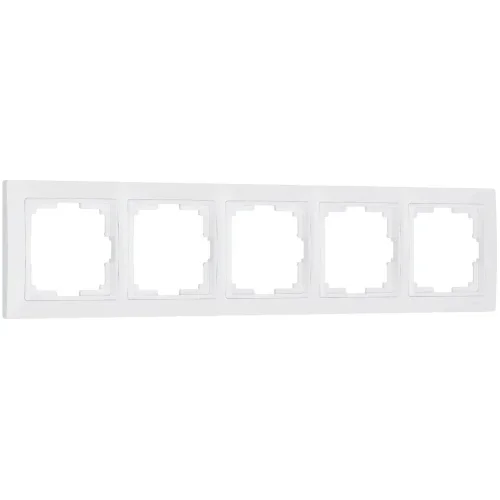 Рамка из поликарбоната на 5 постов Snabb Basic белый W0052001 - фото