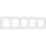 Рамка из поликарбоната на 5 постов Snabb Basic белый W0052001 - фото