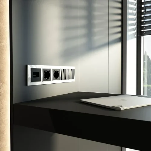 Рамка из поликарбоната на 5 постов Snabb Basic белый W0052001 - фото 5