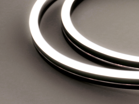 Неоновая лента постоянного тока, черная SMD2835, 120led/m, 15Вт,м, 24В, 4000K (20м) - фото