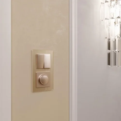 Выключатель двухклавишный проходной (шампань) W1122011 - фото 3