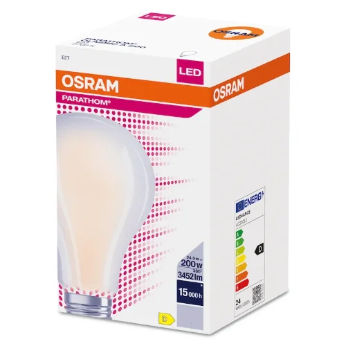 Лампа светодиодная филаментная 24W/4000K (=200W) E27 | Матовая | PARATHOM FILAMENT | - OSRAM. Фото 2