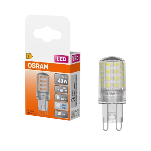 Лампа светодиодная 4.2W/4000K G9 220V | 470Lm d18x49 | - OSRAM. Фото