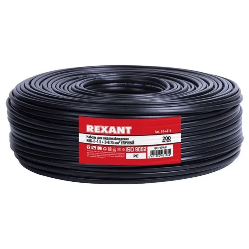 Кабель КВК-П-1.5+2х0.75 наруж.Ч бухта(м) REXANT 01-4015 - фото 2