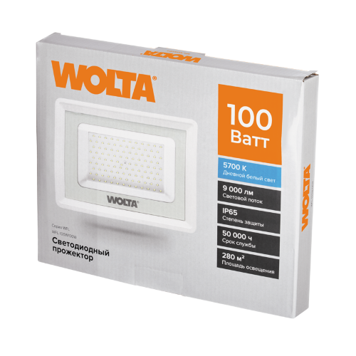 Светодиодный прожектор WOLTA WFL-100W/06W 100Вт 5700К IP65 9000лм белый - фото 3.