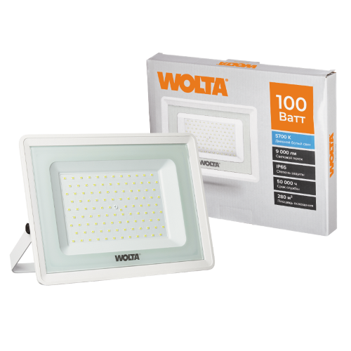 Светодиодный прожектор WOLTA WFL-100W/06W 100Вт 5700К IP65 9000лм белый - фото 5.