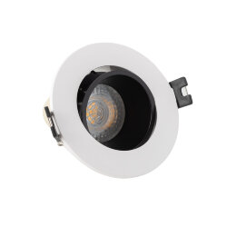 Встраиваемый светильник, IP 20, 10 Вт, GU5.3, LED, белый/черный, пластик, Denkirs DK3020-WB