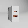 W1272701/ Модульная розетка USB тип A+C 45*22,5 (белый) W1272701 - фото