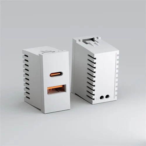 W1272701/ Модульная розетка USB тип A+C 45*22,5 (белый) W1272701 - фото 3