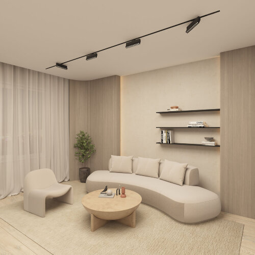 DK6646-BK Поворотный однофазный трековый светильник EDDER со светодиодом L271mm 220V 20W 30° 4000K IP20 черный алюминий. Фото 5