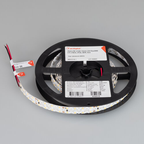 Светодиодная лента RZ-А160-15mm 24V Day4000 (19.2 W/m, IP20, 2835, 5m) (Arlight) 036015 - фото 2