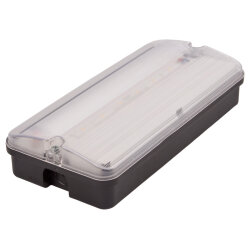 ULW-K25B 6W-4000K-EMG IP65 BLACK Светильник светодиодный влагозащищенный с БАП, Белый свет 4000K, 660Лм, Размер 220x105x50мм, Корпус чёрный