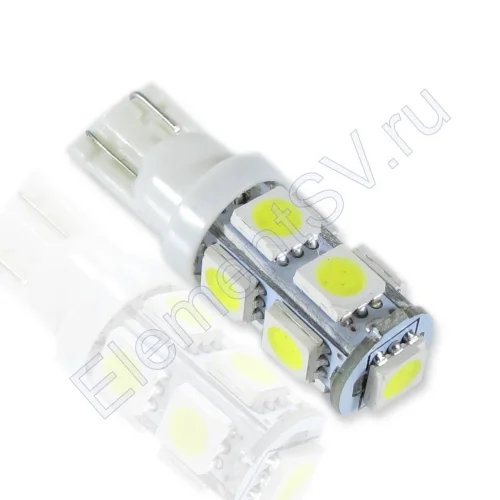 Автолампа T10-5050-9pcs White - фото.