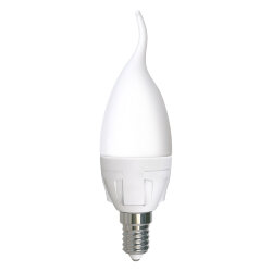 LED-CW37 7W-6500K-E14-FR PLP01WH Лампа светодиодная, Форма свеча на ветру, матовая, Серия ЯРКАЯ, Дневной белый свет 6500K