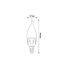 LED-CW37 7W-6500K-E14-FR PLP01WH Лампа светодиодная, Форма свеча на ветру, матовая, Серия ЯРКАЯ, Дневной белый свет 6500K
