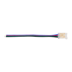 Коннектор WOLTA WLS-4PIN-RGB-10MM-1 выводной для ленты SMD RGB шириной 10мм, провод 10см, комплект 3шт.