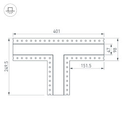 Тройник SL-LINIA45-FANTOM (Arlight, Металл)