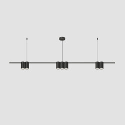 Подвесной светильник ORBIT, IP20, 7xGU10 LED до 15 Вт, черный матовый, алюминий, Denkirs DK4063-BK