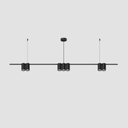 Подвесной светильник ORBIT, IP20, 7xGU10 LED до 15 Вт, черный матовый, алюминий, Denkirs DK4063-BK