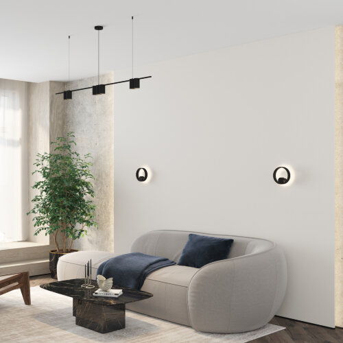DK4063-BK Подвесной светильник ORBIT, IP20, 7xGU10 LED до 15 Вт, черный матовый, алюминий. Фото 5