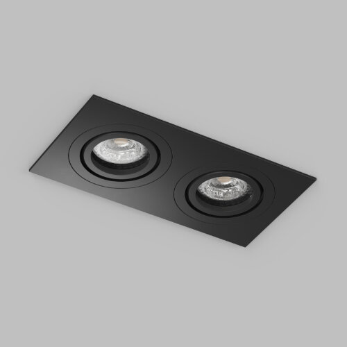 Встраиваемый влагозащищённый светильник HYDRO, IP44, 2?15 Вт LED макс., GU10, алюминий, чёрный. Фото 2