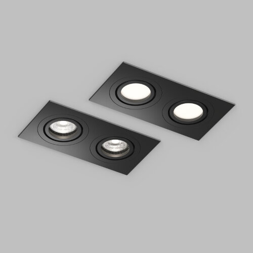 Встраиваемый влагозащищённый светильник HYDRO, IP44, 2?15 Вт LED макс., GU10, алюминий, чёрный. Фото 4