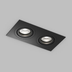 Встраиваемый влагозащищённый светильник HYDRO, IP44, 2?15 Вт LED макс., GU10, алюминий, чёрный, Denkirs DK2112-BK