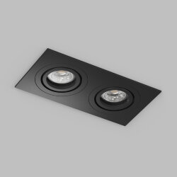 Встраиваемый влагозащищённый светильник HYDRO, IP44, 2?15 Вт LED макс., GU10, алюминий, чёрный, Denkirs DK2112-BK