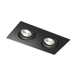 Встраиваемый влагозащищённый светильник HYDRO, IP44, 2?15 Вт LED макс., GU10, алюминий, чёрный, Denkirs DK2112-BK