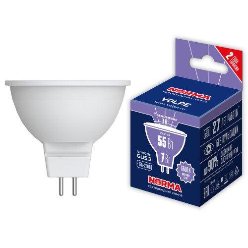 LED-JCDR-7W-6500K-GU5.3-38D-NR Лампа светодиодная, Форма JCDR, матовая, Серия Norma, Дневной свет 6500K, Угол свечения 38, Картон - фото 5