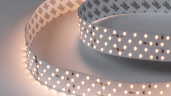 Светодиодная лента SWG PRO 2835, 280 LED/м, 26 Вт/м, 24В , IP20, Цвет: Теплый белый, SWG2P280-24-26-WW-20 - фото