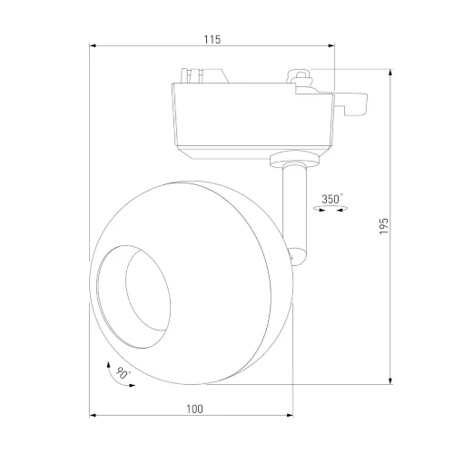 Трековый светодиодный светильник для однофазного шинопровода Ball Белый 12W 4200K LTB77 - фото 4