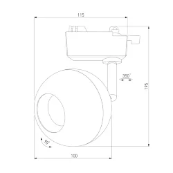 Трековый светодиодный светильник для однофазного шинопровода Ball Белый 12W 4200K LTB77 (053742)