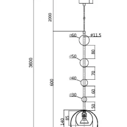 Подвесной светильник Ros GU10х1 (Черный)