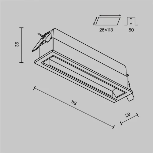 Встраиваемый светильник Parete 2700K-4000K 6Вт 70° (Черный) - фото 8