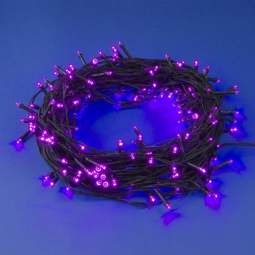 ULD-S1000-100-DGA PINK IP20 Гирлянда светодиодная, 10м, 100 светодиодов, Розовый свет, Провод зеленый - фото 1